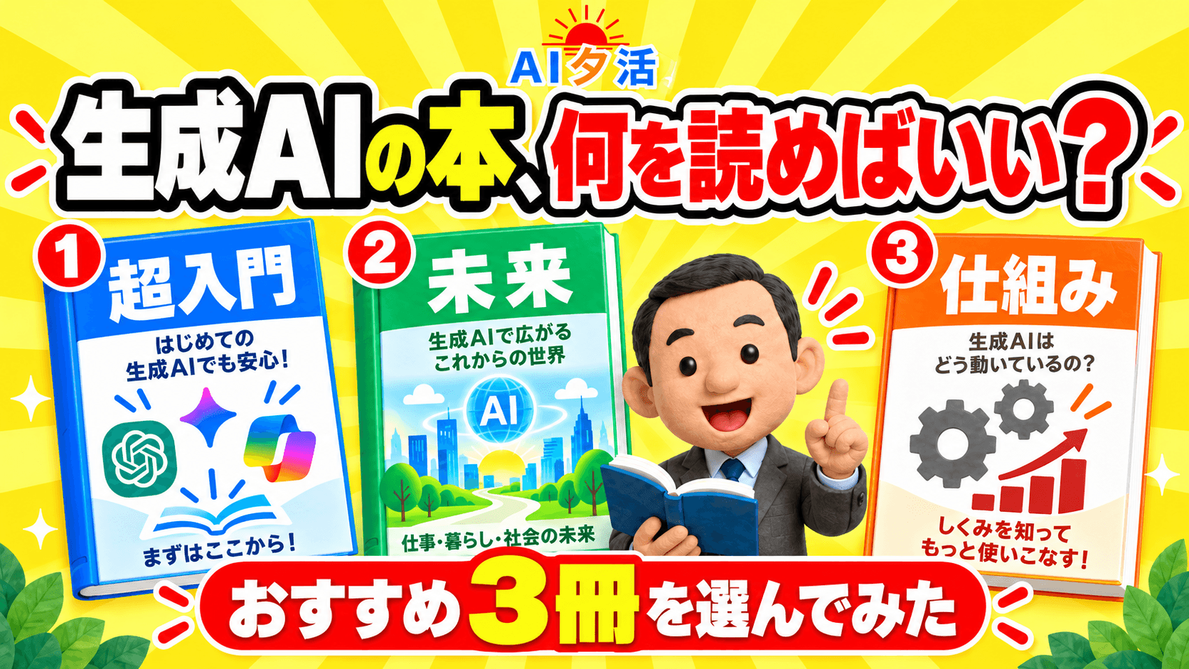 生成AIの本、初心者は何を読めばいい？おすすめ3冊 